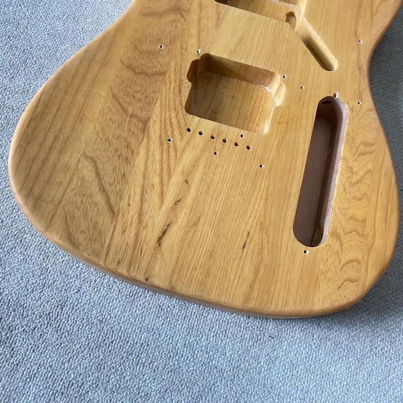 HB372 String Through Body Tele Electric Guitar Unfinished TL Guitar Body in Natural Solid ASH Wood for Replace and DIY