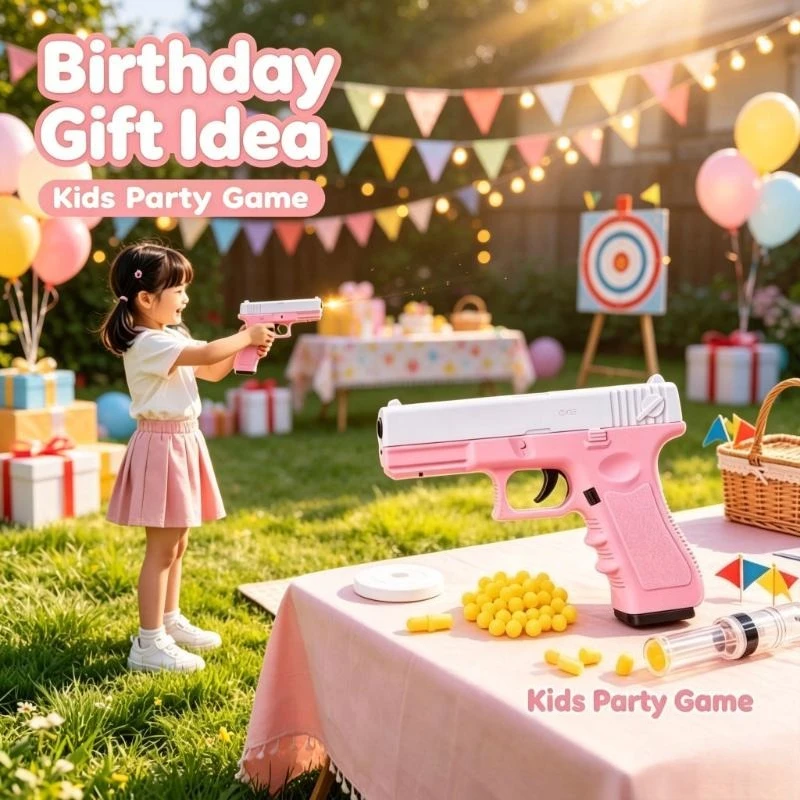 Hand Manual G17 Soft Foam Bullet Toy Blaster Premium Quality Laser Bottom Mag Kids Present Backyard Activity Game
