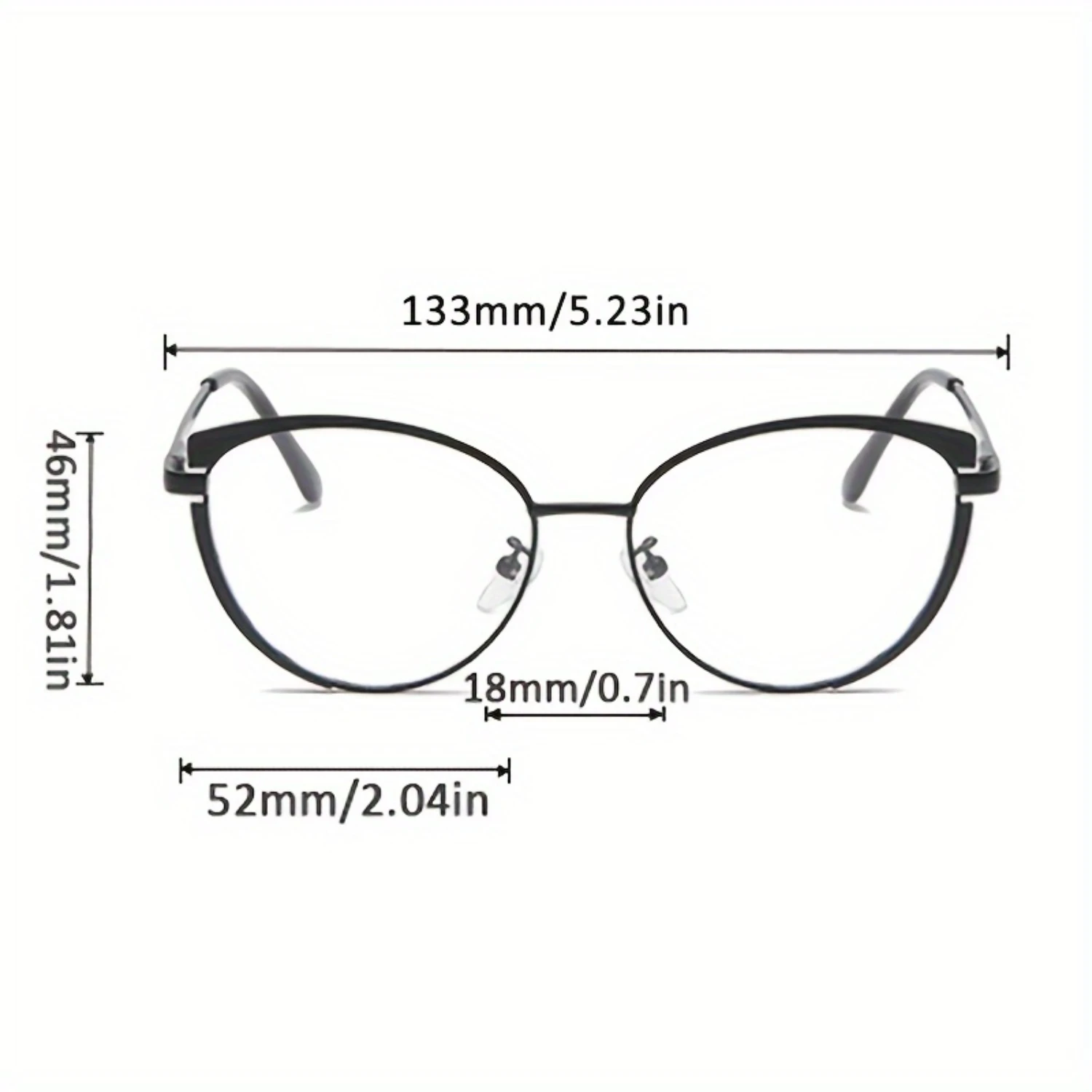 Photochromic Polarized For Women Metal Frame Cat Eye Clear Lens Glasses Outdoor Spectacles