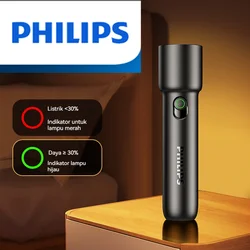 Philips EDC Portable Flashlight Rechargeable LED Flashlights for Camping Defensa Personal Self Defense Camping