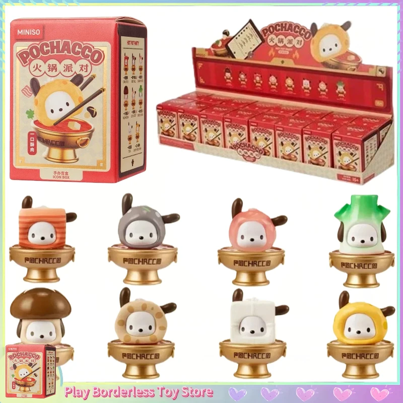 

Genuine Miniso Pochacco Hot Pot Party Series Figure Mini Blind Box Q Version Trendy Ornaments Anime Action Figure Custom Gifts