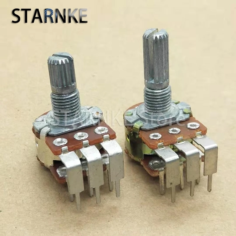 3PCS 148 Type Dual Bent Foot Potentiometer B50K Speaker/amplifier Volume 6Pins Potentiometer Handle Length 15/20MM