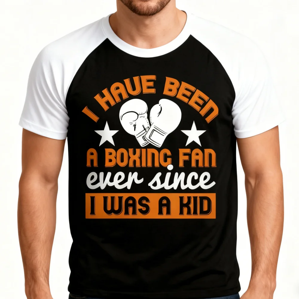 

Boxing Fan Men's T-shirt 3D Pugilism Element Printed Crew Neck Short Sleeve Tops Leisure Fashion Sports Breathable Men Clothing