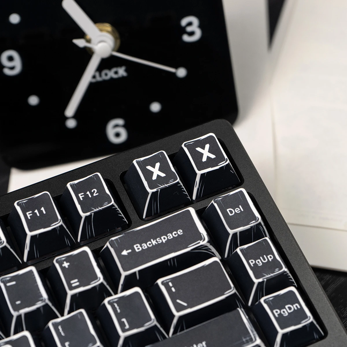 Comic black magnetic axis mechanical keyboard keycap PBT sublimation customization original Wooting Mega Lion etc