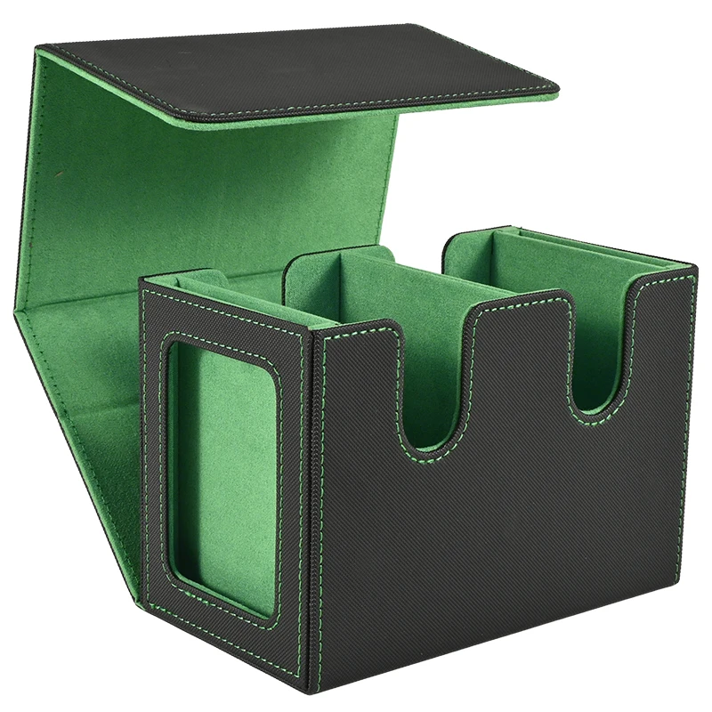 Card Deck Box met 2 commandant-display, dubbeldeksbox voor 140+ kaarten met enkele mouwen, geschikt voor TCG CCG-magische kaarten