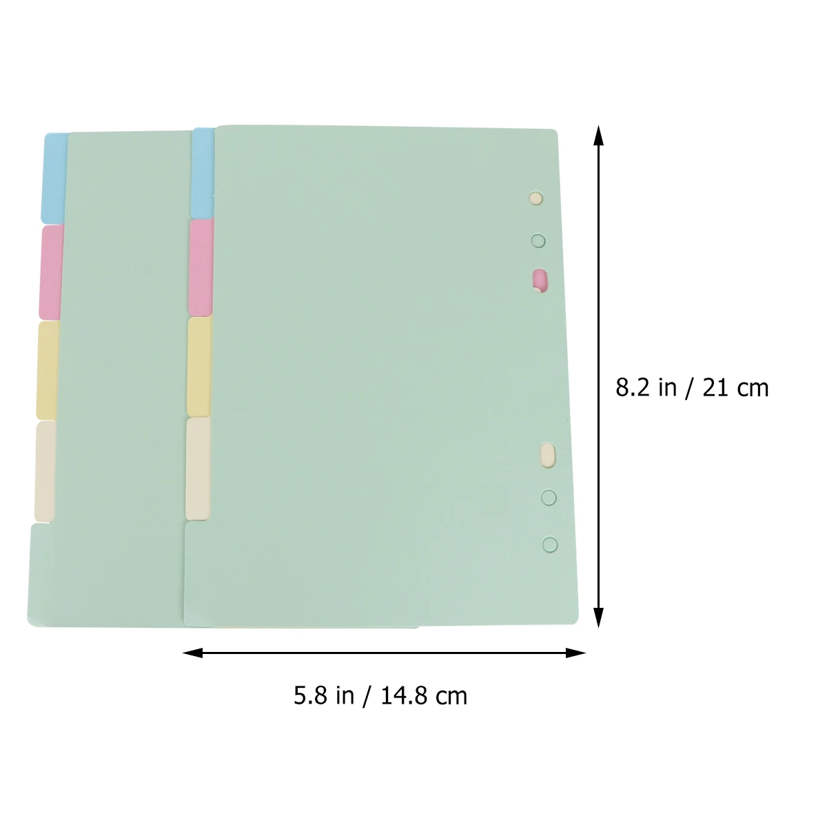 

2 Sets A5 Paper Refills Divider 5 Color Tabs Standard Size Secure Inserts Reinforced Holes Notebook Tab Dividers Binder