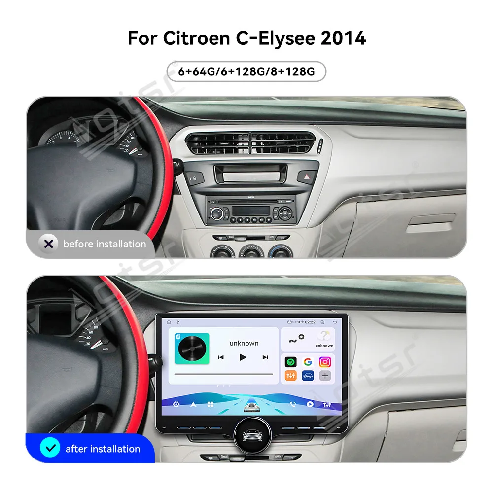 Radio Tape Recorder For Citroen C-Elysee 2014 11.5 Inch Android 15 Stereo Head Unit Car GPS Navigation Wireles Android Auto