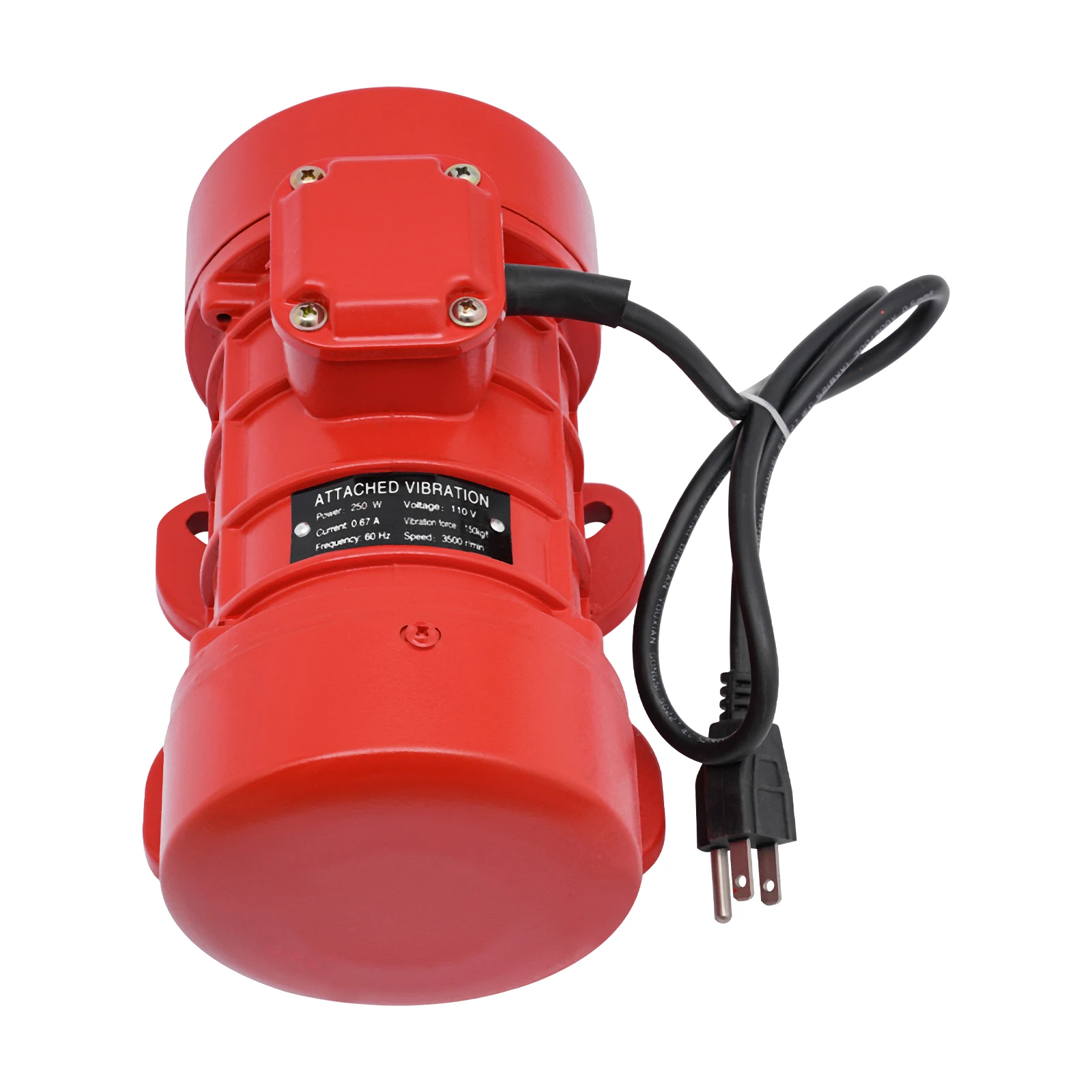 110V Red Concrete Vibrator Motor Aluminum Pure Copper Single Phase Concrete Vibrator 250W for Mining Metallurgy