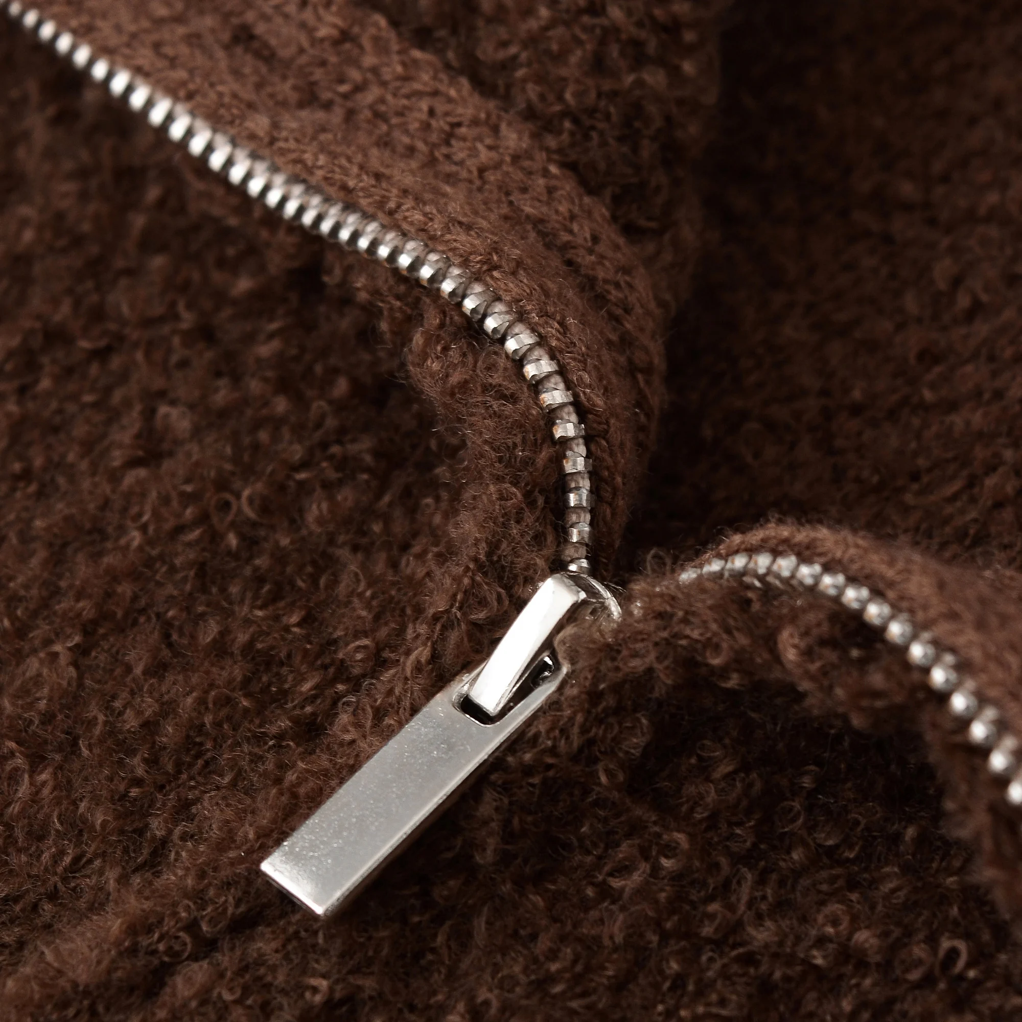 Faionable Pilots Jaet Coat Women's Autumn New Sle JNLEAOG Fluffy Loop Knit Stand Fit Long Sve Zipper Closure