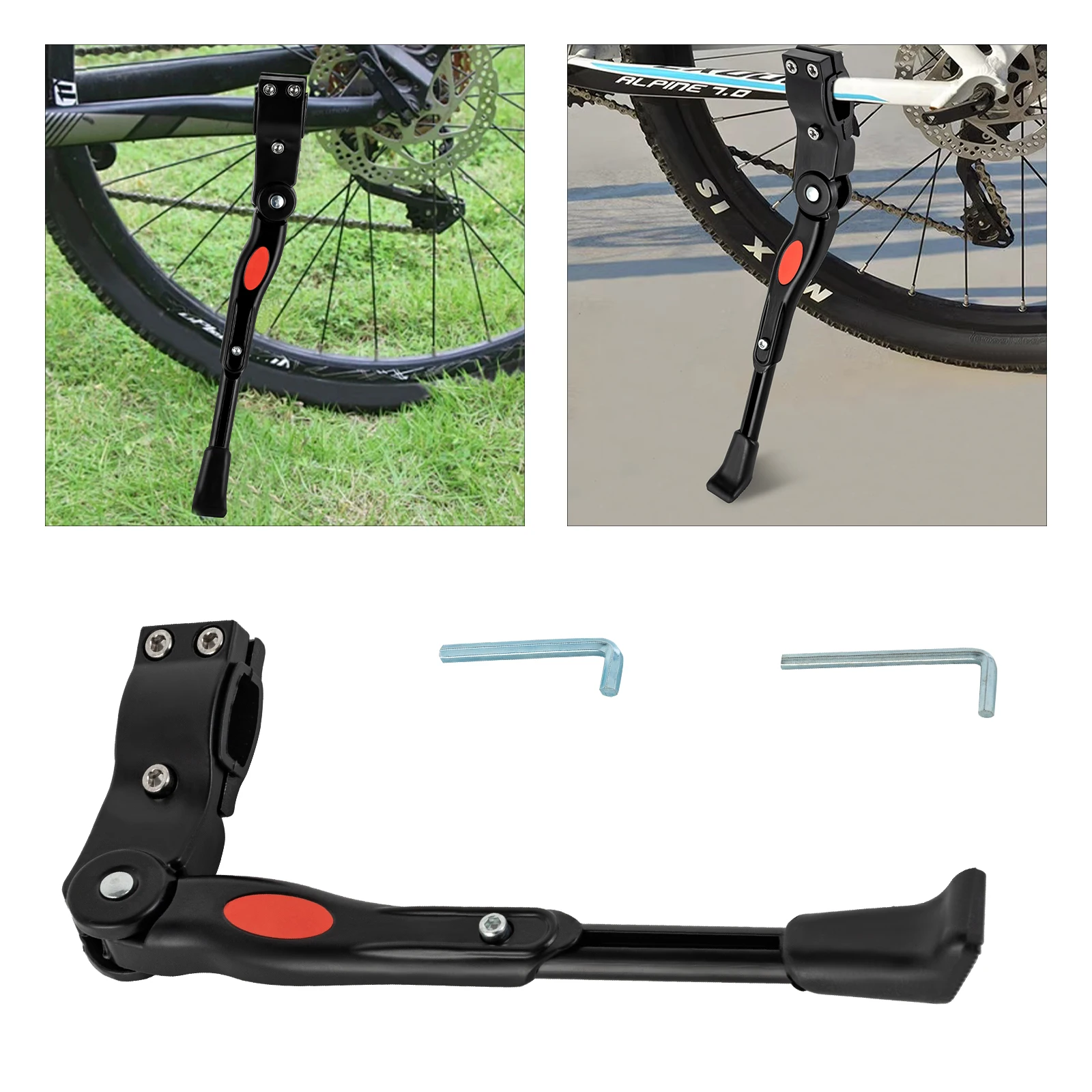 Bicycle Stand Bicycle Kickstand Parking Rack Bike Side Kickstand 13.3-15.3 inches Adjustable Length