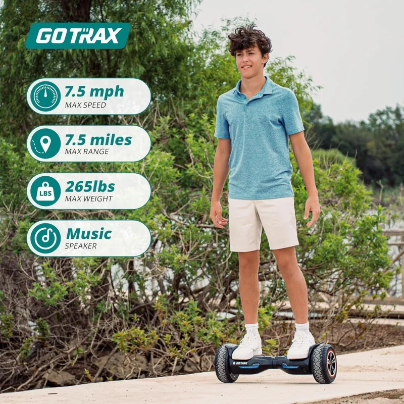 Gotrax 8.5" All Terrain Hoverboard, Offroad Tires Self Balancing Scooters with Music Speaker, UL2272 Certified, 144Wh Battery Up