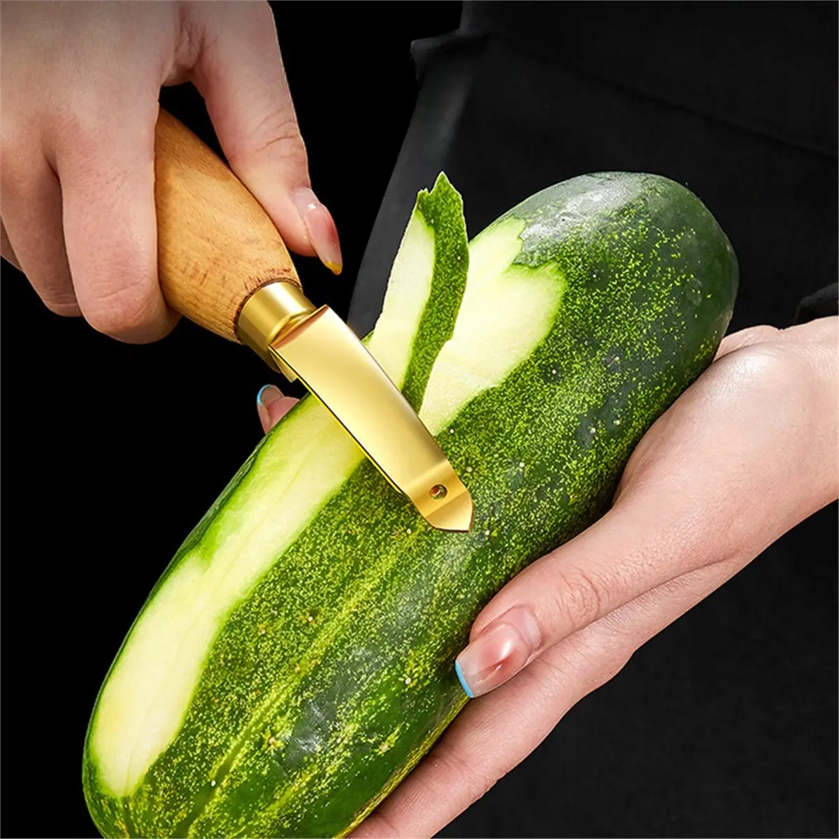 Stainless Steel Solid Wood Handle Paring Knife Thickened Potato Fruit Paring Knife Melon Peelers Kitchen Gadgets