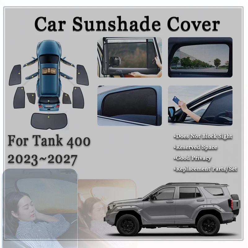 

Car Sunshade Pads For Tank 400 2023 2024 2025 2026 2027 Anti-UV Magnetic Sun Visor Window Windshields Curtain Covers Accessories