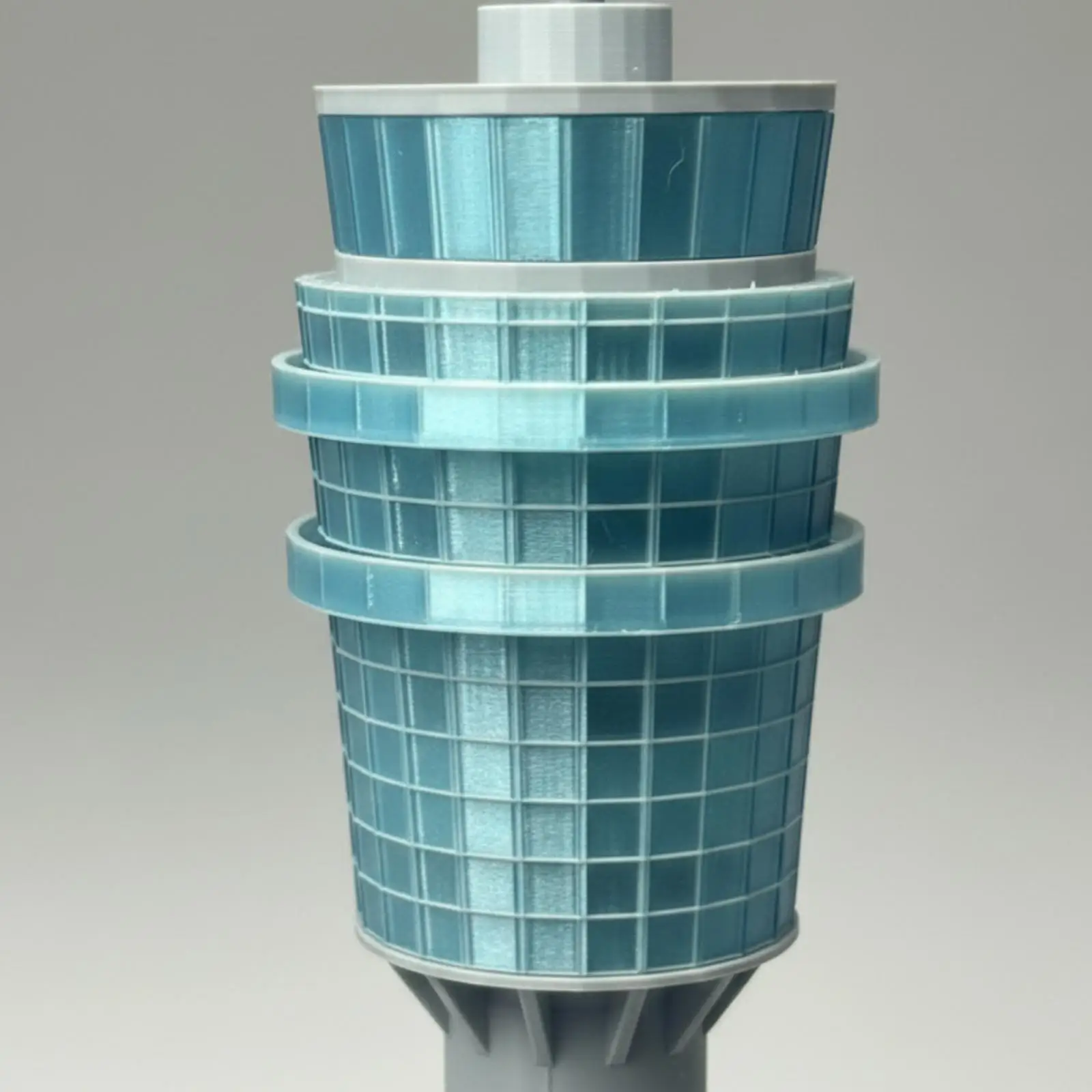 Gray Airport Control Tower Replica Plastic Building Kit for Aviation Fan Desk Decor Model Collection