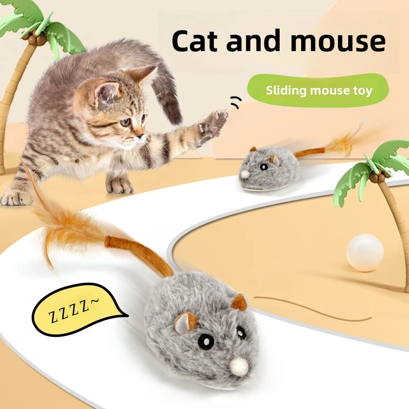 Mice for Cats 1Pc Funny Lifelike Plush Mouse Running Rat Toy for Cats Dogs Tail Mouse Pets Kids Random Color Cat Accessories Pet