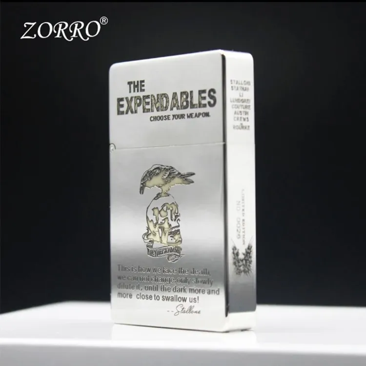 

ZORRO pure copper engraved limited edition Tang Cao Konstein windproof ZL8 nickel two-color cigarette lighter, a gift for men