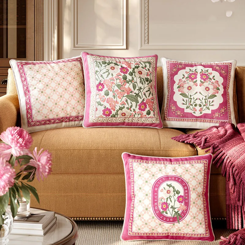 

Light Luxury Body Pillow Creativity Living Room Home Decoration And Accessories Sofa Cushions Handmade Tassel Floral Pattern