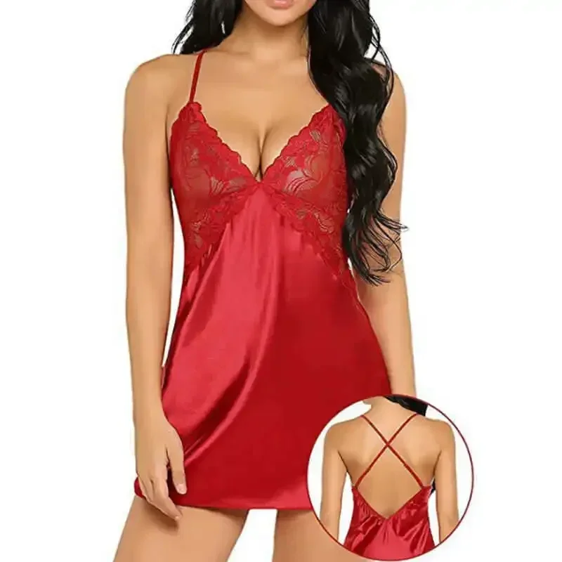 Sexy Nightdress Lace Satin Nightdress Ladies Lingerie Pajamas Babydoll Sexy Clothing Erotic Hot Exotic Pajamas   Sexy Lingerie image 4