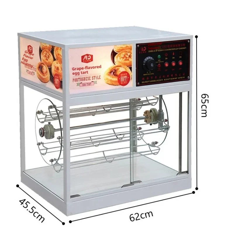 Commercial Food Insulation Cabinet Egg Tart Insulation Showcase Rotation Food Thermal Insulation Case//