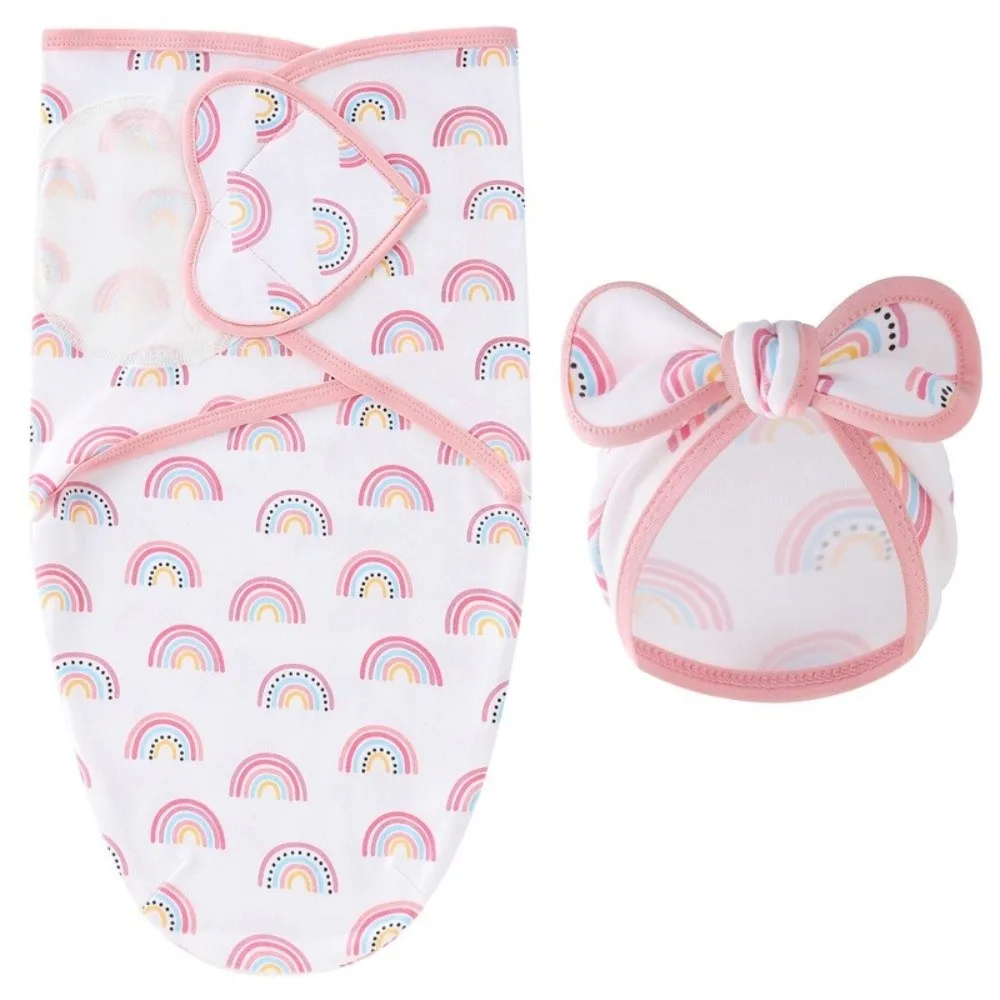 Bowknot Blanket Hat Set Flower Lightweight Material Newborn Photography Blanket Breathable Soft Fabric Infant Swaddle Blanket