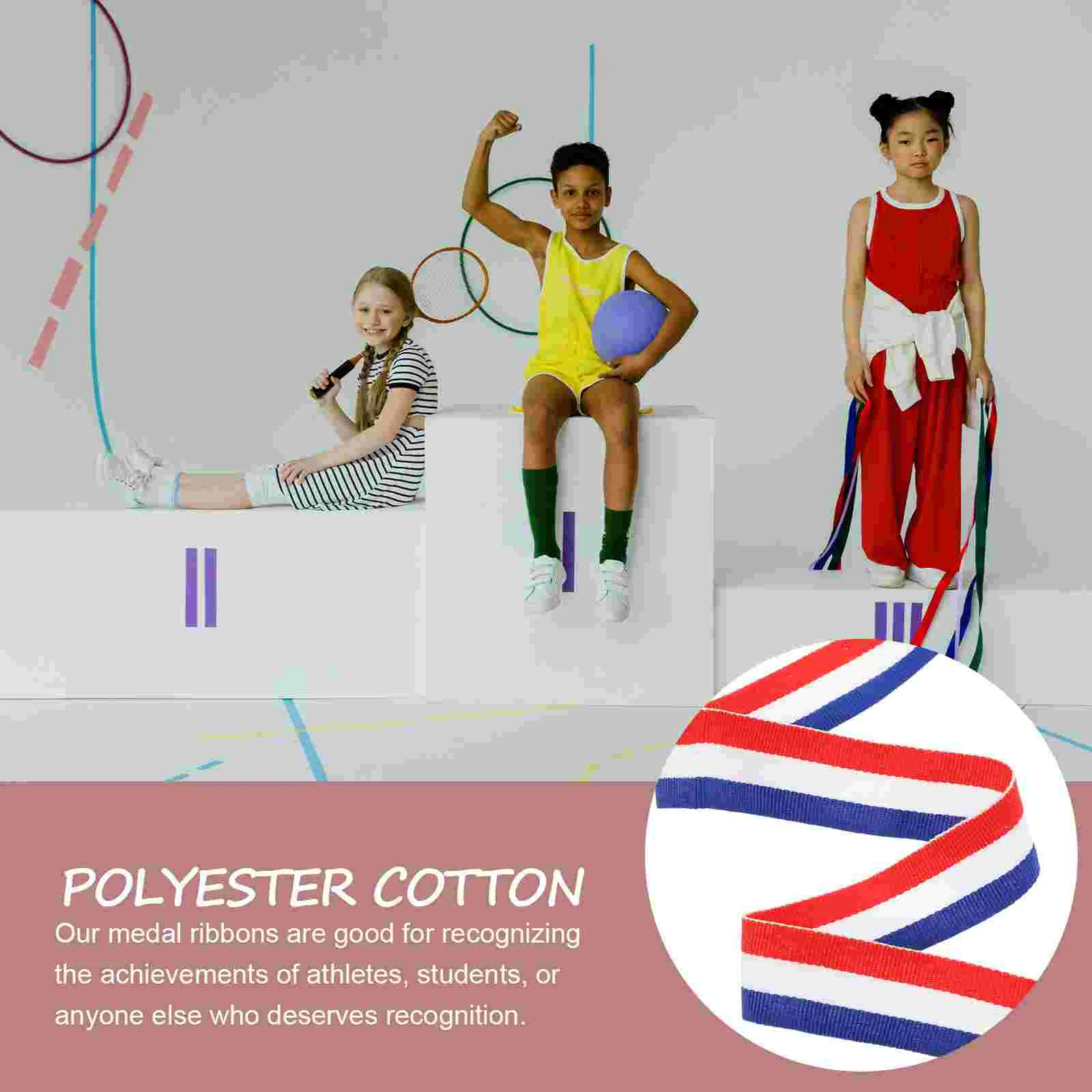 12 Pcs Medal Lanyard Multi-function Neck Ribbon Sports Meeting Award Straps Ribbons with Clip Competition Party Tie