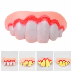 Vampire Zombie Teeth Funny Dentures April Fool's Day Toy Halloween Prank Funny Dentures False Rotten Teeth Model Prank