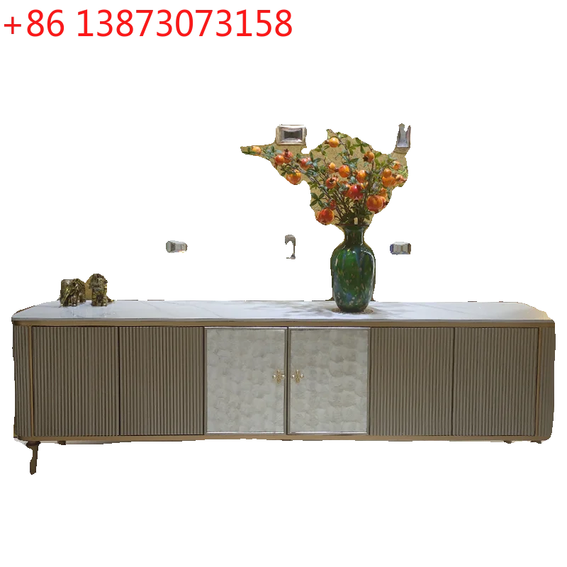 Light luxury style shell marble TV cabinet coffee table modern American style