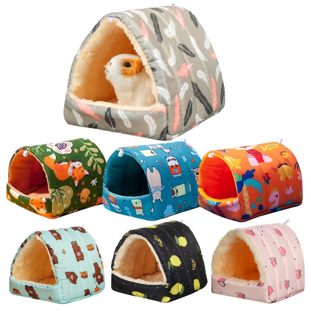 Hamster Nest Winter Warm Soft Mat Hangable Hamster House Small Animal Sleeping Bed Mini Pet Rabbit Squirrel Nest Guinea Pig Nest