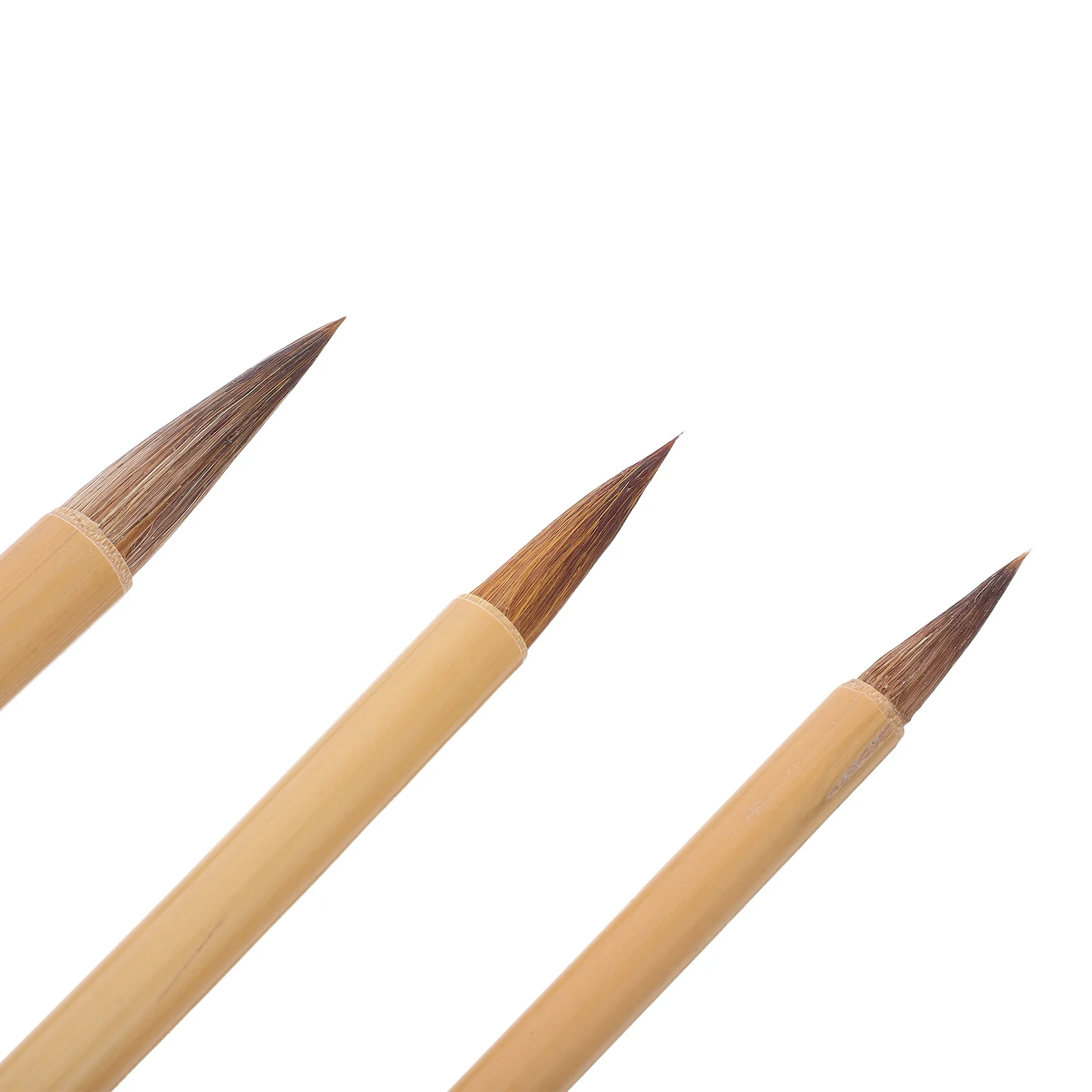 مجموعة فرشاة الخط الصيني مكونة من 3 قطع من شعر الذئب بمقبض من الخيزران للمبتدئين والمحترفين سهل الصيانة ومحمول #5