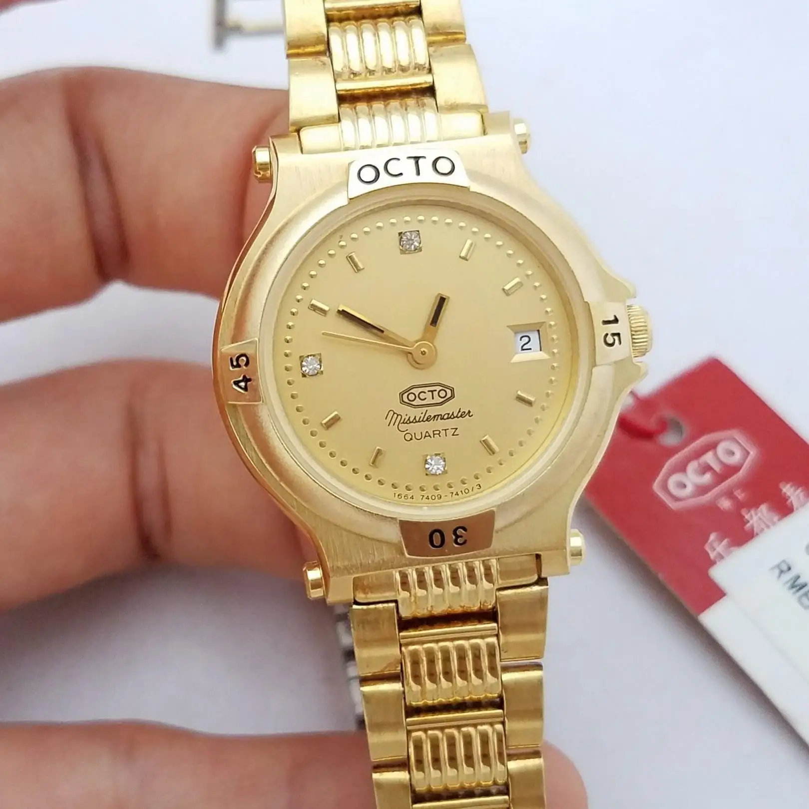 OCTO Gold plated quartz inventory switzerland women's watch ETA 955114