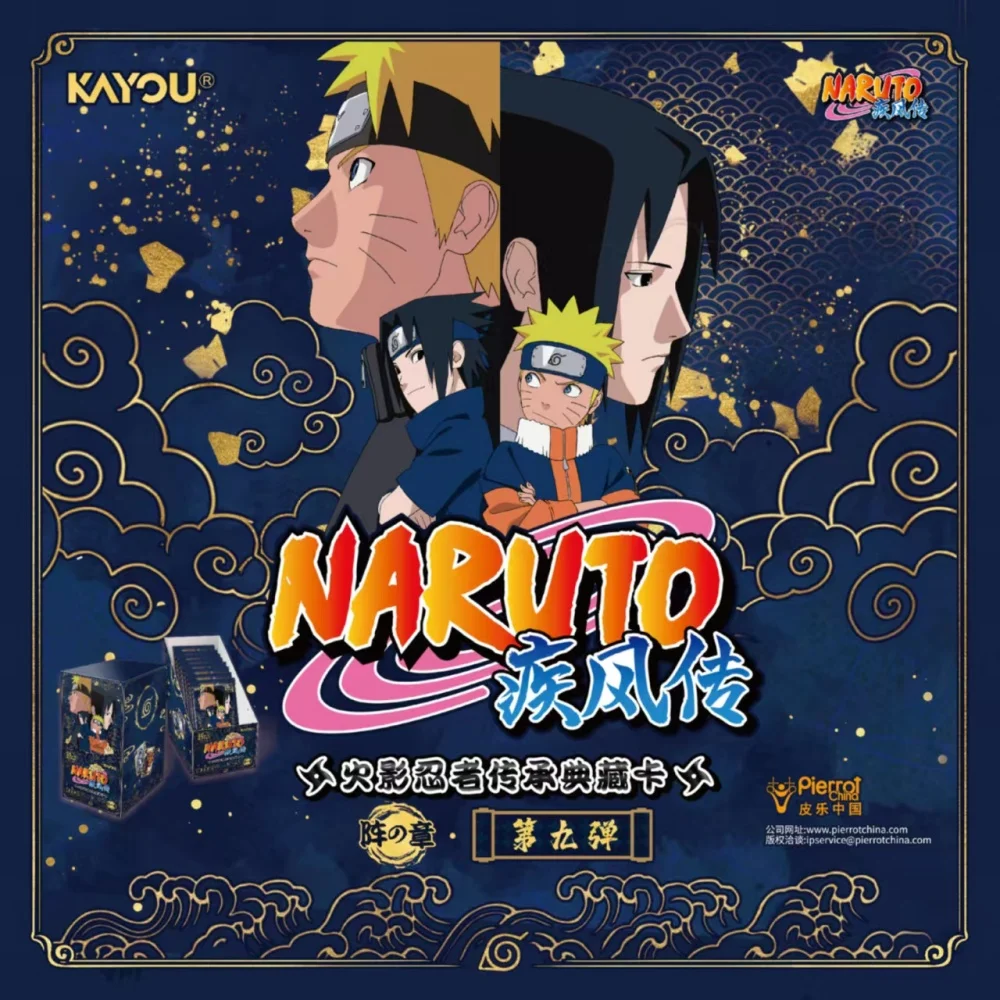 Genuine KAYOU Naruto Jin Chapter Card Box Anime Figure Booster Pack Sasuke Collections Flash Cards Toys Christmas Birthday Gifts
