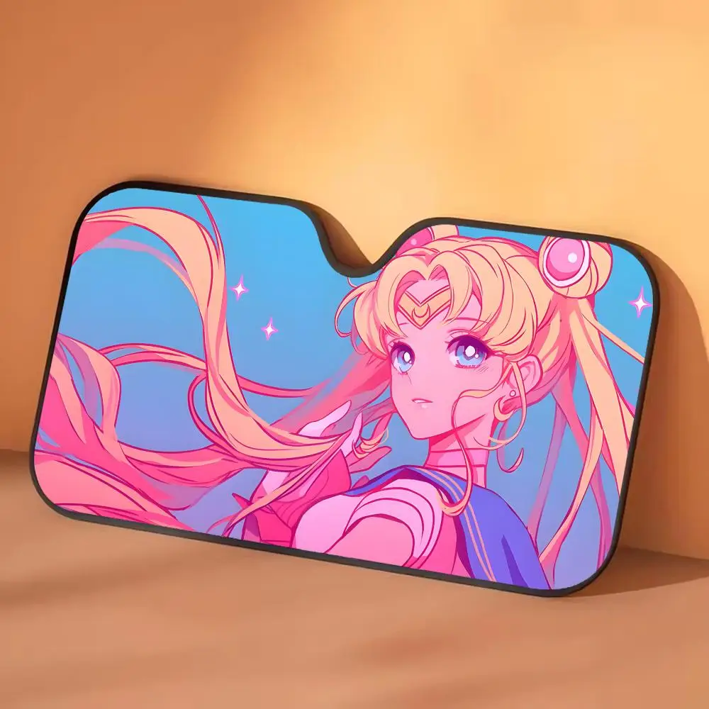Sailor Moon Sonnenblende, einziehbarer Auto-Sonnenschutz, blendfrei, UV-Schutz, Sonnenschutz für die Frontscheibe – Detail 10