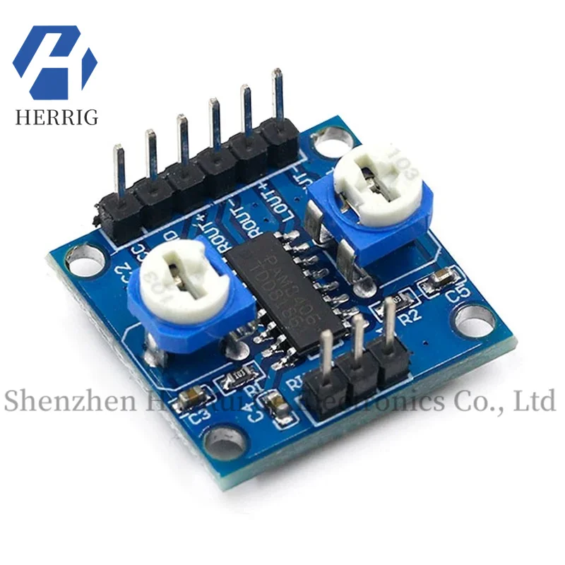 

PAM8406 digital amplifier board with volume potentiometer stereo noiseless amplifier 5Wx2