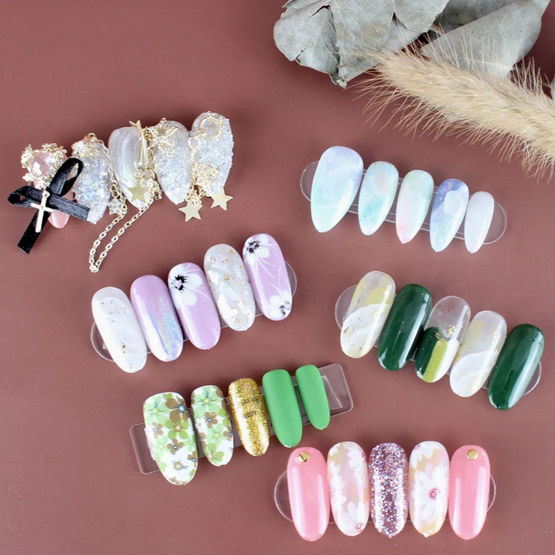 10 pz/set espositore per punte per unghie finte con magnete pratica trasparente supporto per smalto Gel acrilico striscia Manicure che mostra strumenti