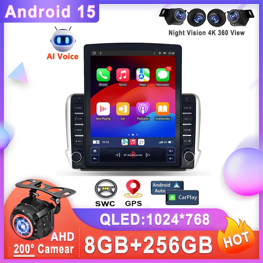 

9.7" Android 15 For Peugeot 2008 1 2013 - 2020 Car Radio Multimedia Video Player Navigation stereo GPS No 2din 2 din DVD
