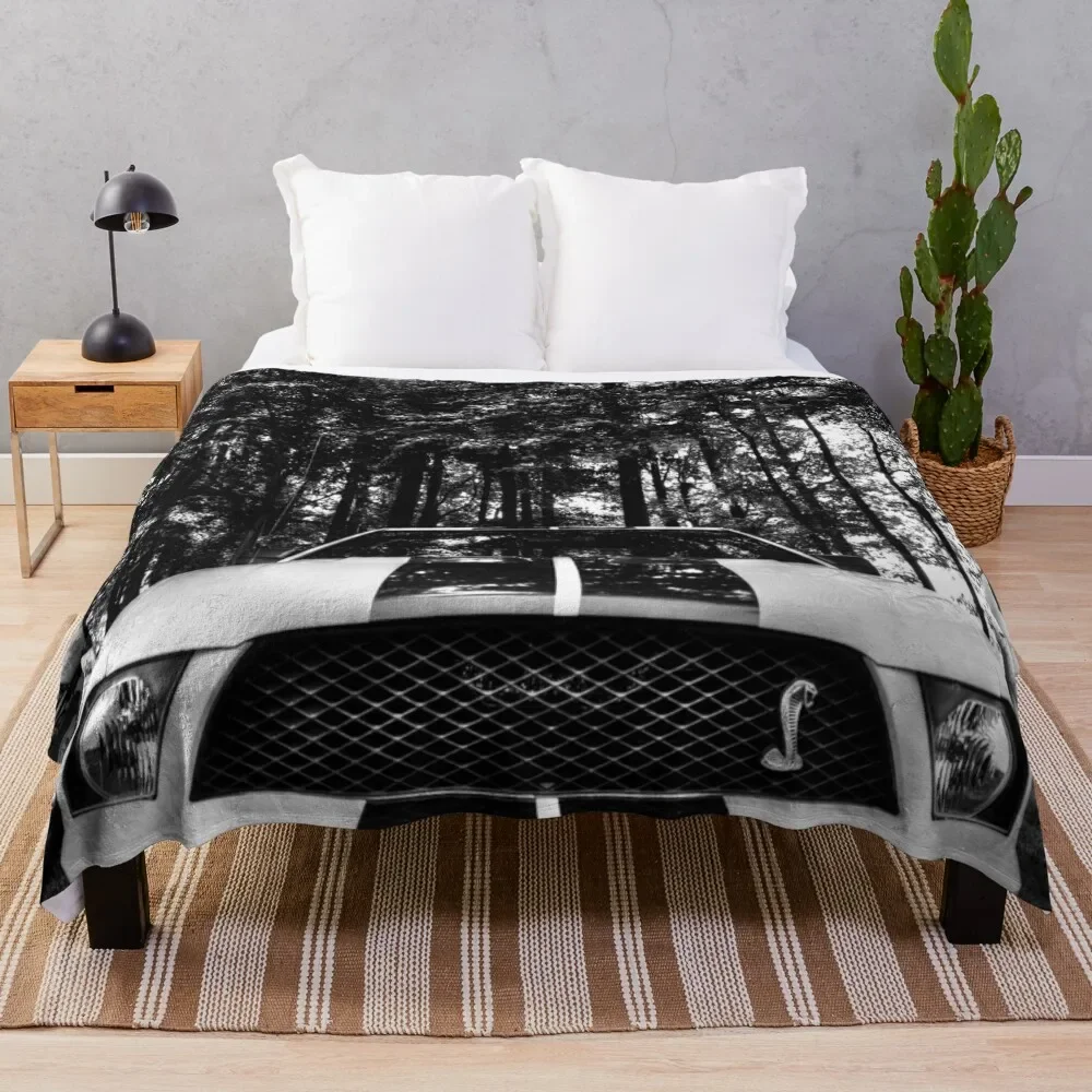 Shelby in Mono Throw Blanket Flannel Fabric Bed covers Blankets