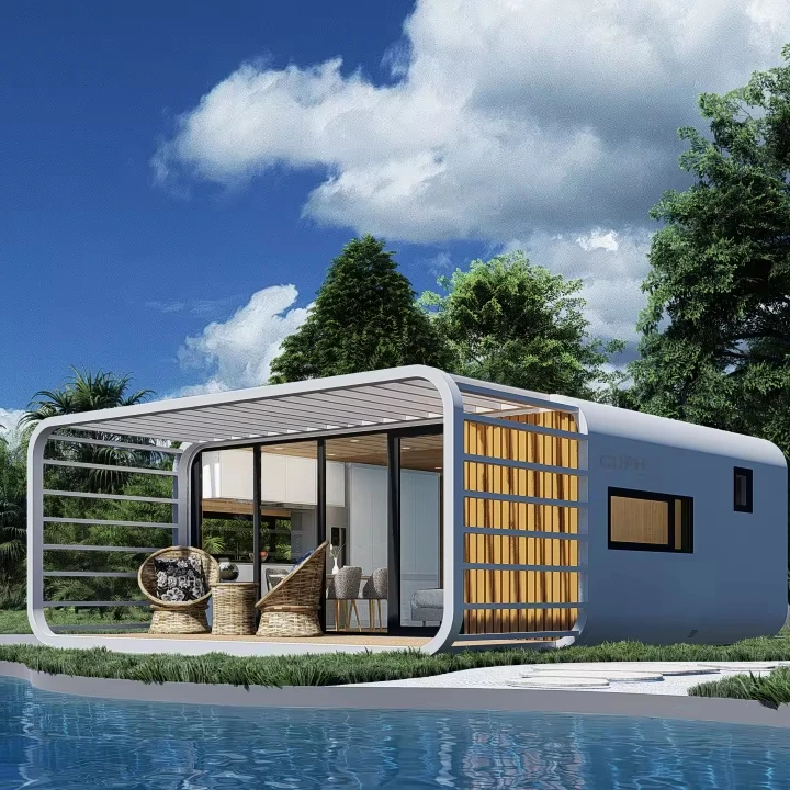 منزل حاوية فولاذي قابل للفصل مقاوم للماء: كابينة كبسولة مساحة متنقلة للمعيشة في الفيلا