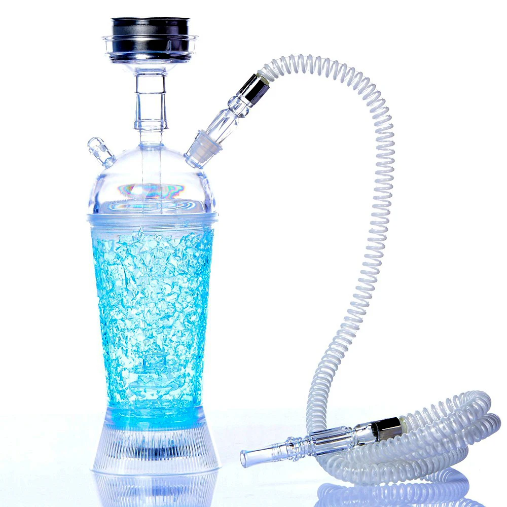 مجموعة شيشة الشيشة الأكريليك مع ضوء LED الشيشة Narguile Sheesha Chicha Cachimbas Nargile مجموعة الشيشة الصغيرة المحمولة للسيارة