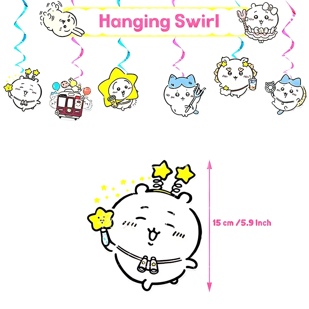 Kawaii C&Chiikawa Geburtstagsparty Dekorationsbanner Cartoon Tortendekoration Hängende Ballons Hintergrund Babyparty Zubehör Kindergeschenk – Detail 4