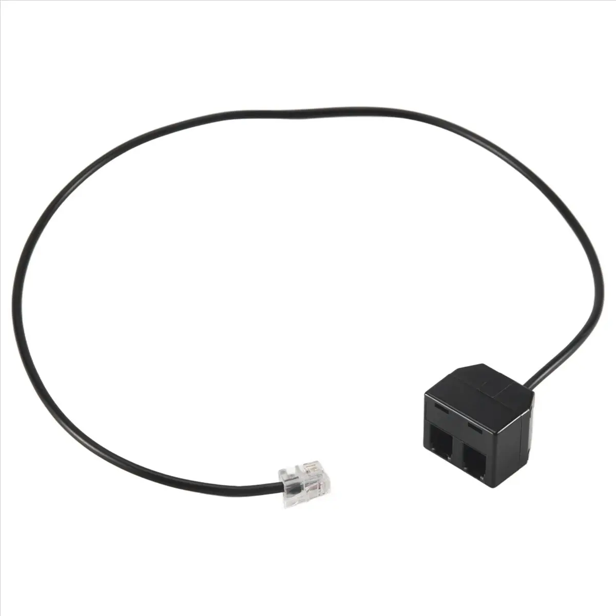 SCLS RJ9 4P4C Male To Dual Female Ports Connector Telephone Adapter Cable Wire Telephone extension Cord