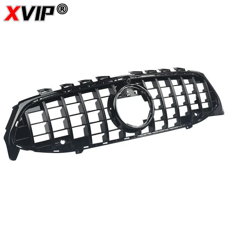 XVIP W118 GT Grille, Black Silver Front Bumper Panamericana Grill for Mercedes CLA Class 20-23 C118 Coupe, X118 Shooting Brake