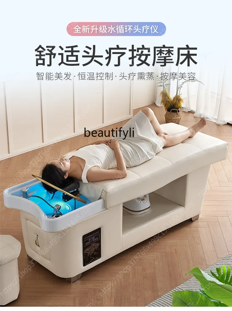 Thai Head Therapy Shampoo Chair Water Circulation Fumigation Beauty Salon Face Washing Bar Massage Ear Cleaning Bed