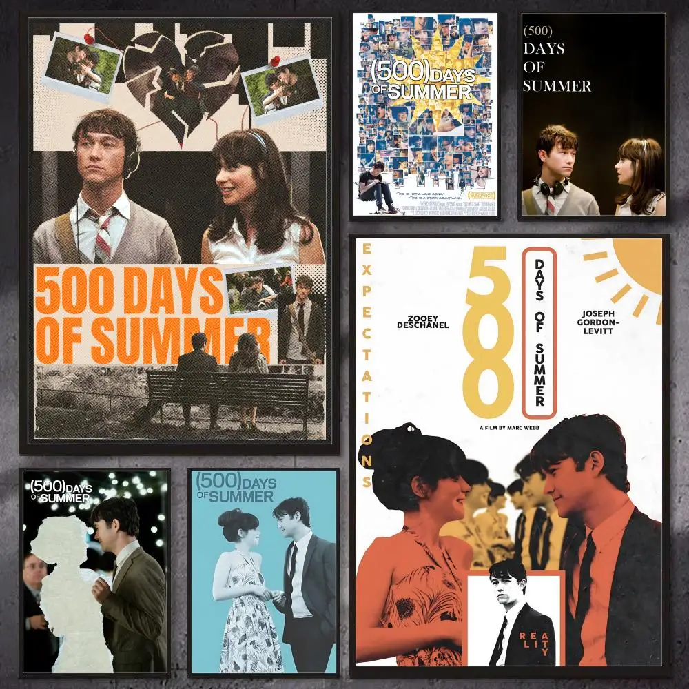 Romance Film 5-500 Days Of Summer-r Poster HD Wall Art Print, Self-adhesive Poster Sticker, Aesthetic Home Decor