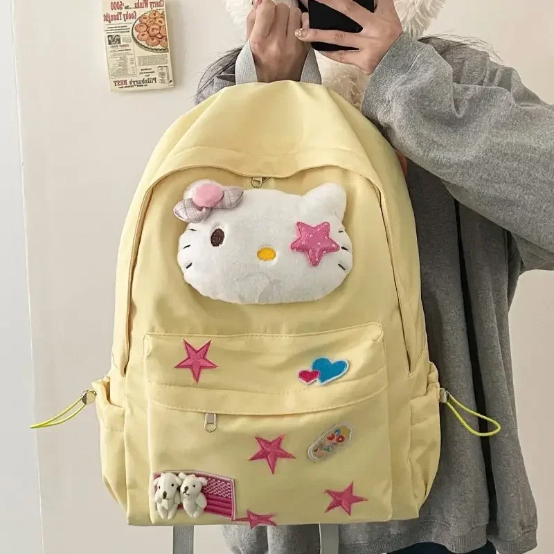 Sanrio-mochila de Hello Kitty Millennium Kim posable Weimei para estudiantes, bolso escolar Kawaii rosa, Y2k, diseño de moda para mujer, nuevo