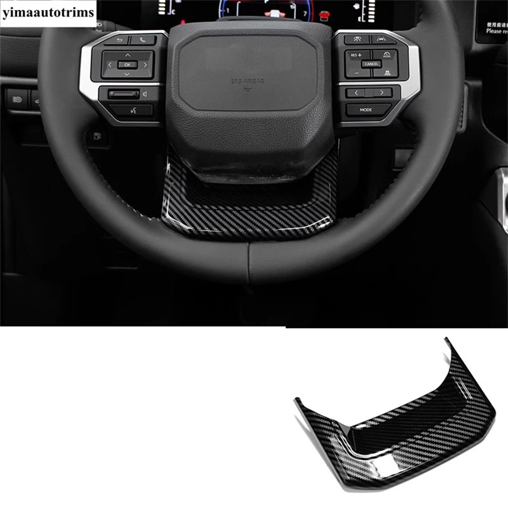 

Steering Wheel Frame Decoration Cover Trim For Toyota Land Cruiser 250 Prado LC250 2024 2025 Black / Carbon Fiber Accessories