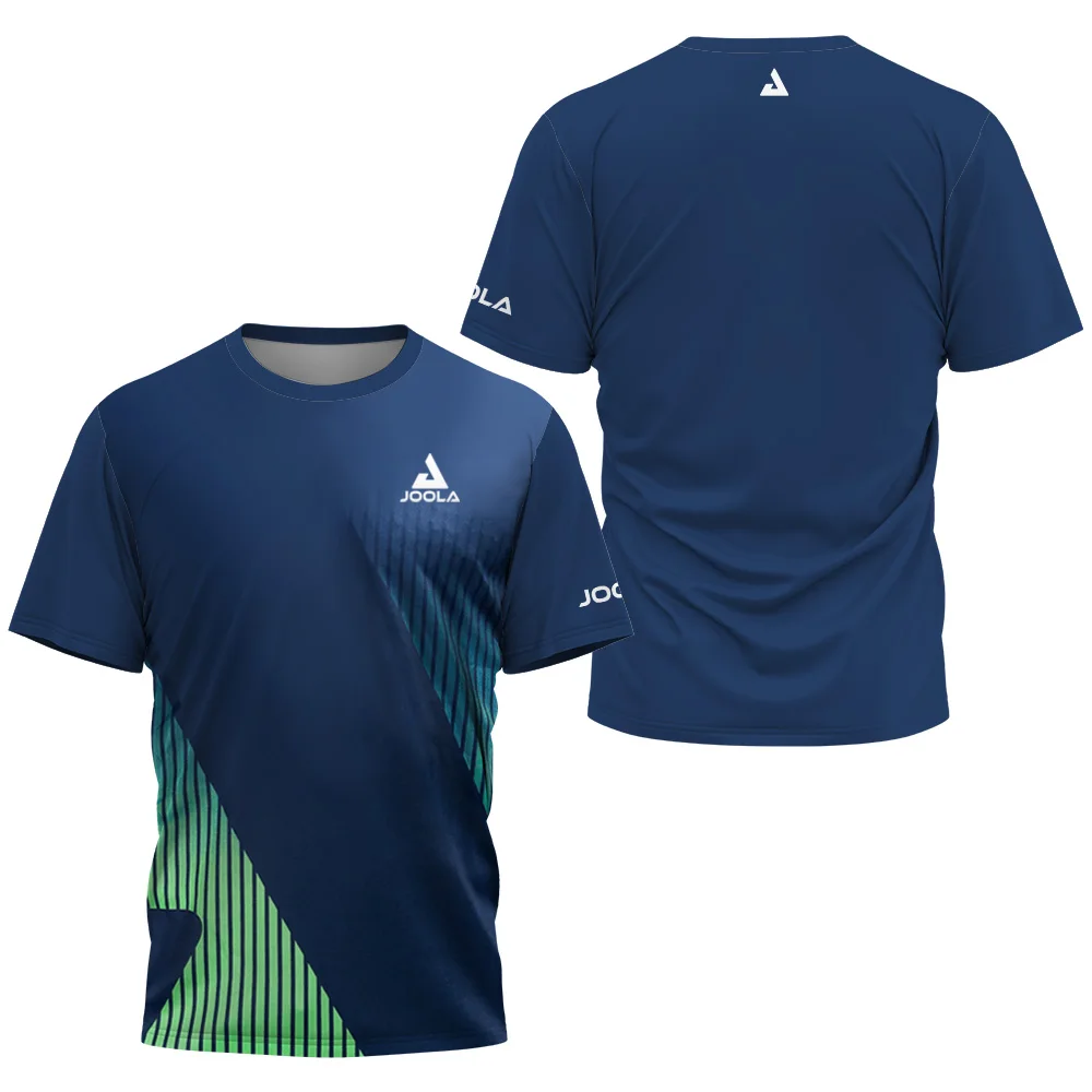 2025 new men's summer table tennis floral print men's badminton tennis brand quick drying short sleeved men's top sports T-shirt image 2