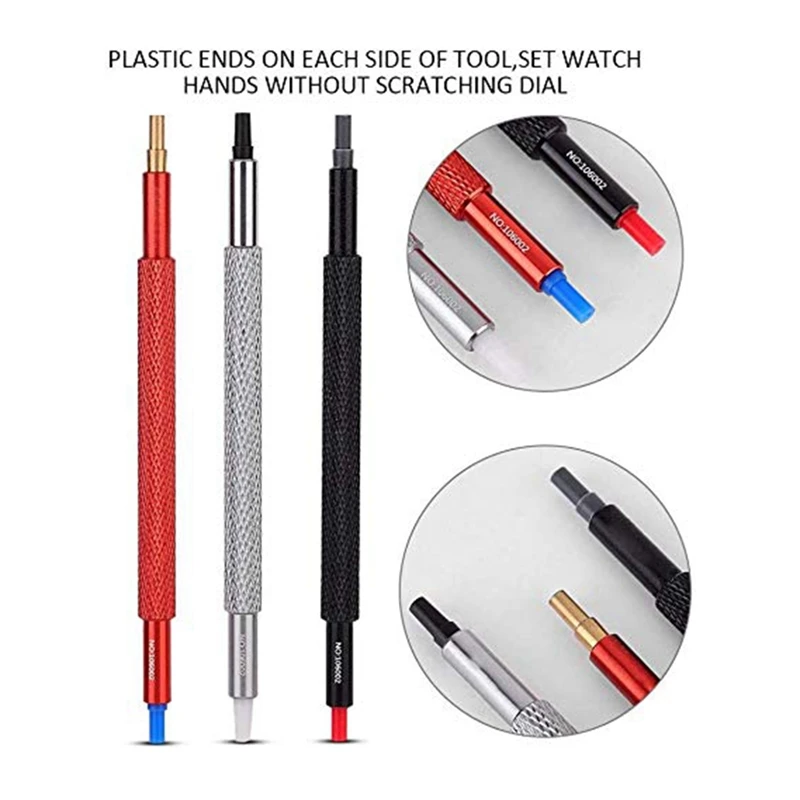 4Pcs Watch Hand Pressers Pusher Fitting Set Kit Watchmakers Wrist Watch Repair Tool Watch Care Kit