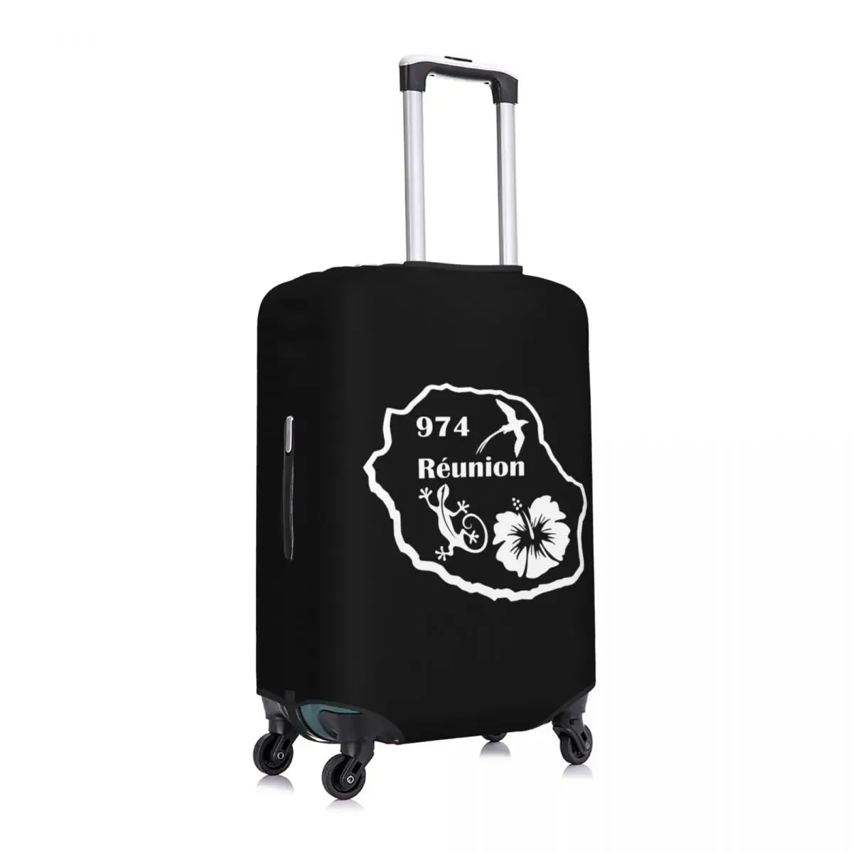 Custom 974 Reunion Island Suitcase Cover Washable Luggage Covers Protector for 18-32 inch