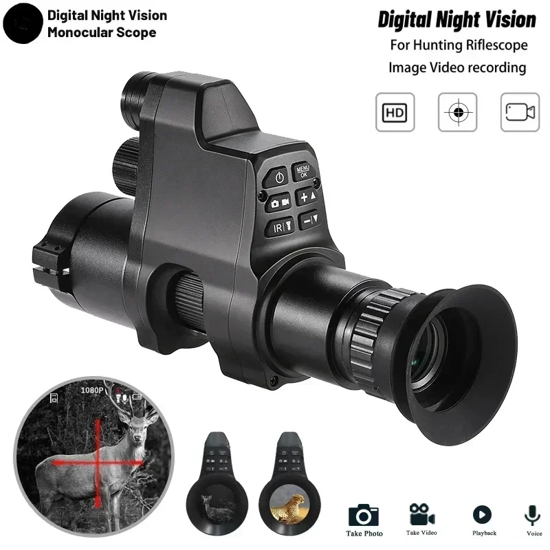 GOYOJO Infrared Night Vision 1080P Video Camera NV4A Digital Monocular Multiple Image Mode Crosshair Hunting Night Sight Scope