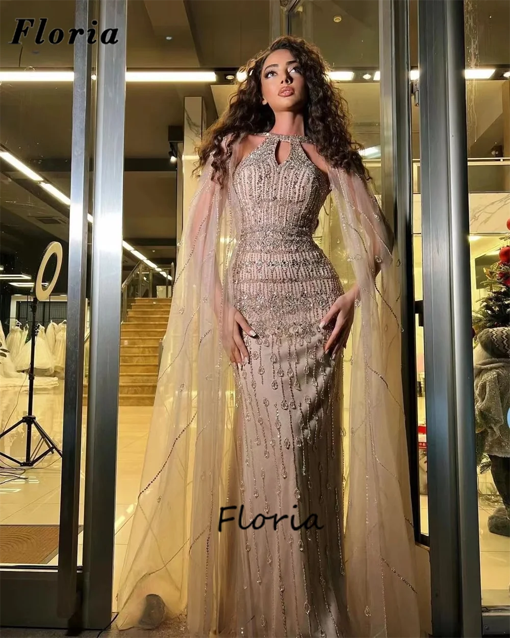 Middle East Full Beaded Evening Dresses Luxury Dubai Mermaid Crystals Party Gowns For Women Wedding Guest Prom Dress Robes 2024